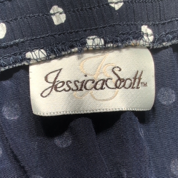 Blue and White Pleated A-Line Skirt for Work - Picture 4 of 8